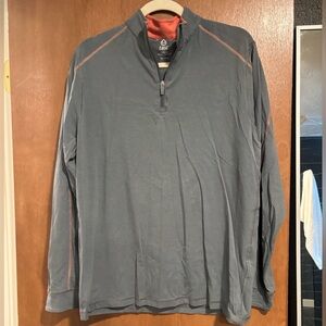 Tasc Bamboo Gray and Orange Quarter-Zip Pullover